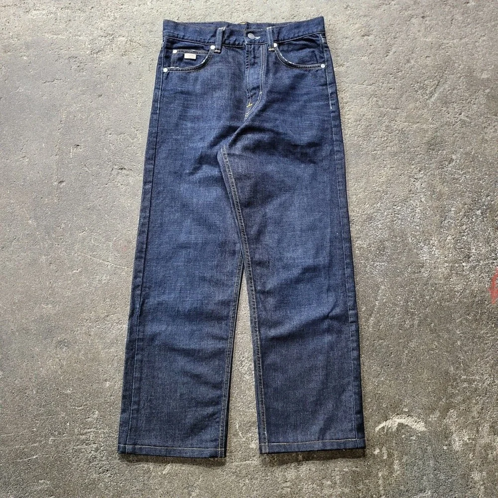 Hugo Boss Jeans Mens 30x28 Blue Alabama Dark Relaxed Straight Designer Tag 30x32